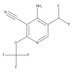 4-Amino-5-(difluoromethyl)-2-(trifluoromethoxy)nicotinonitrile结构式