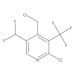 2-Chloro-4-(chloromethyl)-5-(difluoromethyl)-3-(trifluoromethyl)pyridine Structure