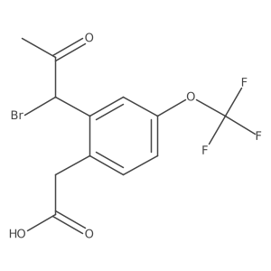 CC(=O)C(Br)c1cc(OC(F)(F)F)ccc1CC(=O)O结构式