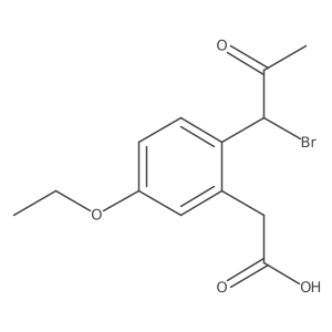 CCOc1ccc(C(Br)C(C)=O)c(CC(=O)O)c1结构式