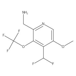 2-(Aminomethyl)-4-(difluoromethyl)-5-methoxy-3-(trifluoromethoxy)pyridine Structure