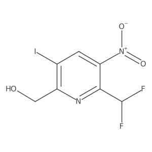 2-(Difluoromethyl)-5-iodo-3-nitropyridine-6-methanol结构式