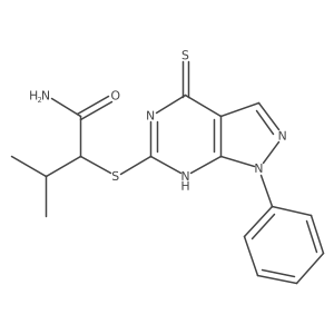 2-(4-Mercapto-1-phenyl-1H-pyrazolo[3,4-d]pyrimidin-6-ylsulfanyl)-3-methyl-butyramide Structure