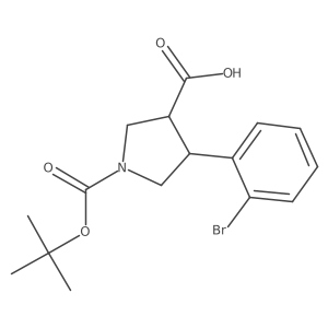 4-(2-Bromophenyl)-1-[(2-methylpropan-2-yl)oxycarbonyl]pyrrolidine-3-carboxylic acid Structure