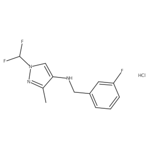 1-(difluoromethyl)-N-[(3-fluorophenyl)methyl]-3-methylpyrazol-4-amine;hydrochloride结构式