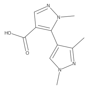 5-(1,3-dimethyl-1H-pyrazol-4-yl)-1-methyl-1H-pyrazole-4-carboxylic acid结构式