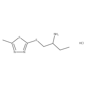 1-((5-Methyl-1,3,4-thiadiazol-2-yl)thio)butan-2-amine hydrochloride结构式