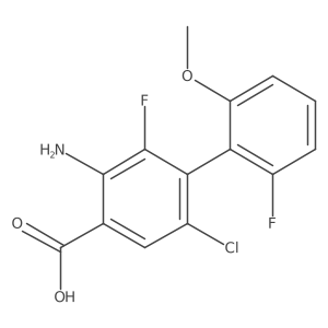 3-Amino-6-chloro-2,2'-difluoro-6'-methoxy-[1,1'-biphenyl]-4-carboxylic acid结构式