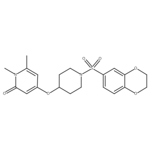 4-((1-((2,3-dihydrobenzo[b][1,4]dioxin-6-yl)sulfonyl)piperidin-4-yl)oxy)-1,6-dimethylpyridin-2(1H)-one结构式