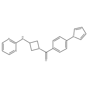 (4-(1H-pyrrol-1-yl)phenyl)(3-(pyrimidin-2-ylamino)azetidin-1-yl)methanone结构式
