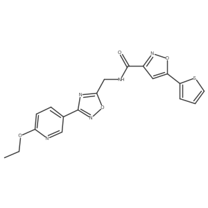 N-((3-(6-ethoxypyridin-3-yl)-1,2,4-oxadiazol-5-yl)methyl)-5-(thiophen-2-yl)isoxazole-3-carboxamide Structure