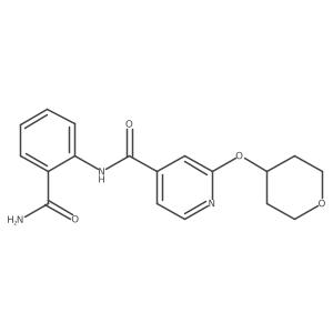 N-(2-carbamoylphenyl)-2-((tetrahydro-2H-pyran-4-yl)oxy)isonicotinamide结构式