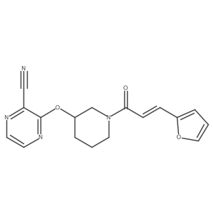 (E)-3-((1-(3-(furan-2-yl)acryloyl)piperidin-3-yl)oxy)pyrazine-2-carbonitrile Structure