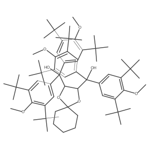 ((2R,3R)-1,4-Dioxaspiro[4.5]decane-2,3-diyl)bis(bis(3,5-di-tert-butyl-4-methoxyphenyl)methanol)结构式