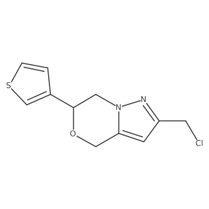 2-(chloromethyl)-6-(thiophen-3-yl)-6,7-dihydro-4H-pyrazolo[5,1-c][1,4]oxazine结构式