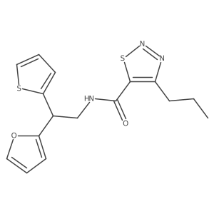 N-[2-(furan-2-yl)-2-(thiophen-2-yl)ethyl]-4-propyl-1,2,3-thiadiazole-5-carboxamide结构式