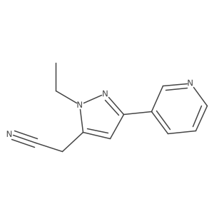 2-(1-ethyl-3-(pyridin-3-yl)-1H-pyrazol-5-yl)acetonitrile结构式