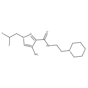 4-amino-1-(2,2-difluoroethyl)-N-(2-morpholin-4-ylethyl)pyrazole-3-carboxamide结构式