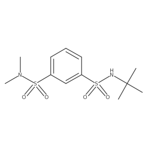 CN(C)S(=O)(=O)c1cccc(S(=O)(=O)NC(C)(C)C)c1结构式