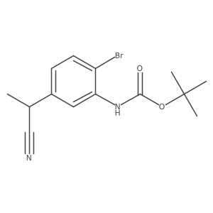 tert-butyl N-[2-bromo-5-(1-cyanoethyl)phenyl]carbamate结构式