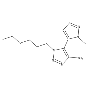 1-[3-(ethylsulfanyl)propyl]-5-(1-methyl-1H-pyrazol-5-yl)-1H-1,2,3-triazol-4-amine结构式