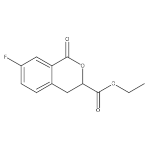 ethyl 7-fluoro-1-oxo-3,4-dihydro-1H-2-benzopyran-3-carboxylate结构式