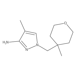4-methyl-1-[(4-methyloxan-4-yl)methyl]-1H-pyrazol-3-amine结构式