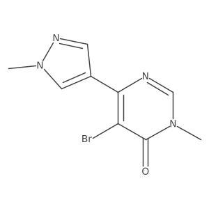 5-bromo-3-methyl-6-(1-methyl-1H-pyrazol-4-yl)-3,4-dihydropyrimidin-4-one结构式