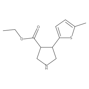 Ethyl 4-(5-methylthiophen-2-yl)pyrrolidine-3-carboxylate结构式