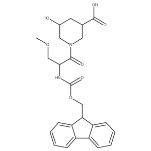 1-[(2S)-2-({[(9H-fluoren-9-yl)methoxy]carbonyl}amino)-3-methoxypropanoyl]-5-hydroxypiperidine-3-carboxylic acid Structure