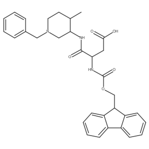 3-[(1-benzyl-4-methylpiperidin-3-yl)carbamoyl]-3-({[(9H-fluoren-9-yl)methoxy]carbonyl}amino)propanoic acid结构式