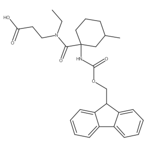 3-{N-ethyl-1-[1-({[(9H-fluoren-9-yl)methoxy]carbonyl}amino)-3-methylcyclohexyl]formamido}propanoic acid Structure
