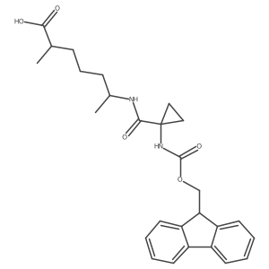 6-{[1-({[(9H-fluoren-9-yl)methoxy]carbonyl}amino)cyclopropyl]formamido}-2-methylheptanoic acid结构式