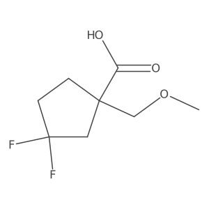 3,3-Difluoro-1-(methoxymethyl)cyclopentane-1-carboxylic acid结构式
