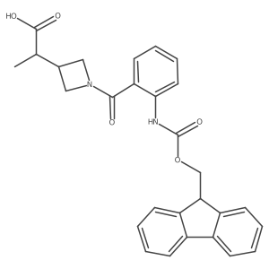 2-{1-[2-({[(9H-fluoren-9-yl)methoxy]carbonyl}amino)benzoyl]azetidin-3-yl}propanoic acid结构式