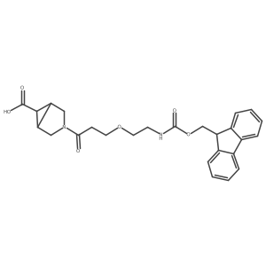 3-{3-[2-({[(9H-fluoren-9-yl)methoxy]carbonyl}amino)ethoxy]propanoyl}-3-azabicyclo[3.1.0]hexane-6-carboxylic acid结构式
