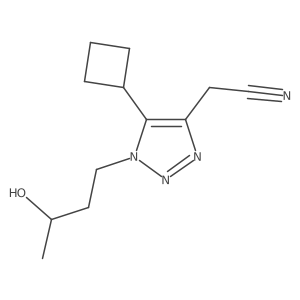 2-[5-cyclobutyl-1-(3-hydroxybutyl)-1H-1,2,3-triazol-4-yl]acetonitrile结构式