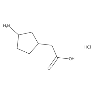 rac-2-[(1R,3S)-3-aminocyclopentyl]acetic acid hydrochloride, cis Structure