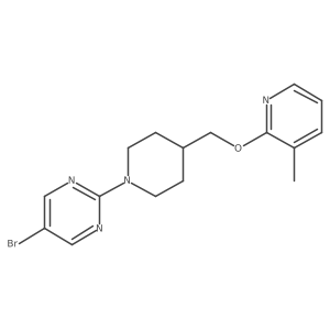 5-Bromo-2-(4-{[(3-methylpyridin-2-yl)oxy]methyl}piperidin-1-yl)pyrimidine Structure