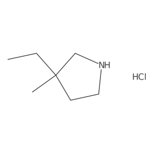 3-Ethyl-3-methylpyrrolidine hydrochloride结构式