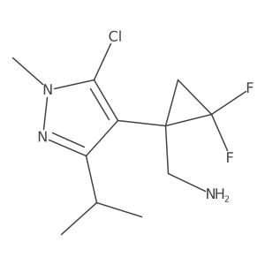 {1-[5-chloro-1-methyl-3-(propan-2-yl)-1H-pyrazol-4-yl]-2,2-difluorocyclopropyl}methanamine结构式