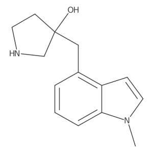 3-[(1-methyl-1H-indol-4-yl)methyl]pyrrolidin-3-ol结构式
