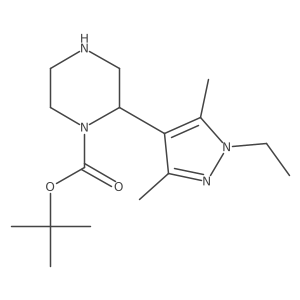 tert-butyl 2-(1-ethyl-3,5-dimethyl-1H-pyrazol-4-yl)piperazine-1-carboxylate Structure