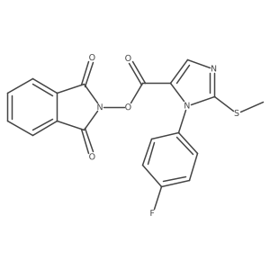 1,3-dioxo-2,3-dihydro-1H-isoindol-2-yl 1-(4-fluorophenyl)-2-(methylsulfanyl)-1H-imidazole-5-carboxylate结构式