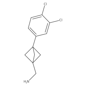 [3-(3,4-Dichlorophenyl)-1-bicyclo[1.1.1]pentanyl]methanamine结构式