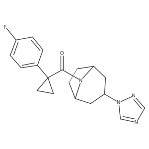 ((1R,5S)-3-(1H-1,2,4-triazol-1-yl)-8-azabicyclo[3.2.1]octan-8-yl)(1-(4-fluorophenyl)cyclopropyl)methanone结构式
