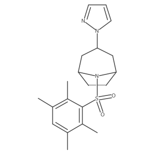 3-(1H-pyrazol-1-yl)-8-(2,3,5,6-tetramethylbenzenesulfonyl)-8-azabicyclo[3.2.1]octane Structure