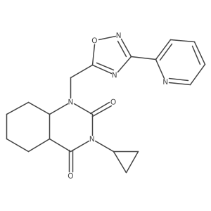 3-Cyclopropyl-1-{[3-(pyridin-2-yl)-1,2,4-oxadiazol-5-yl]methyl}-1,2,3,4-tetrahydroquinazoline-2,4-dione结构式