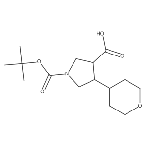 (3R,4R)-1-[(2-Methylpropan-2-yl)oxycarbonyl]-4-(oxan-4-yl)pyrrolidine-3-carboxylic acid Structure