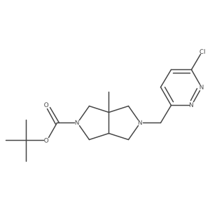 Tert-butyl (3aR,6aS)-2-[(6-chloropyridazin-3-yl)methyl]-3a-methyl-3,4,6,6a-tetrahydro-1H-pyrrolo[3,4-c]pyrrole-5-carboxylate结构式
